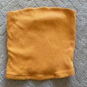 Garage strapless crop top